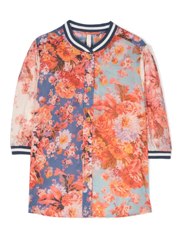 ZIMMERMANN Kids floral-print Cotton Shirt Pink FARFETCH AU