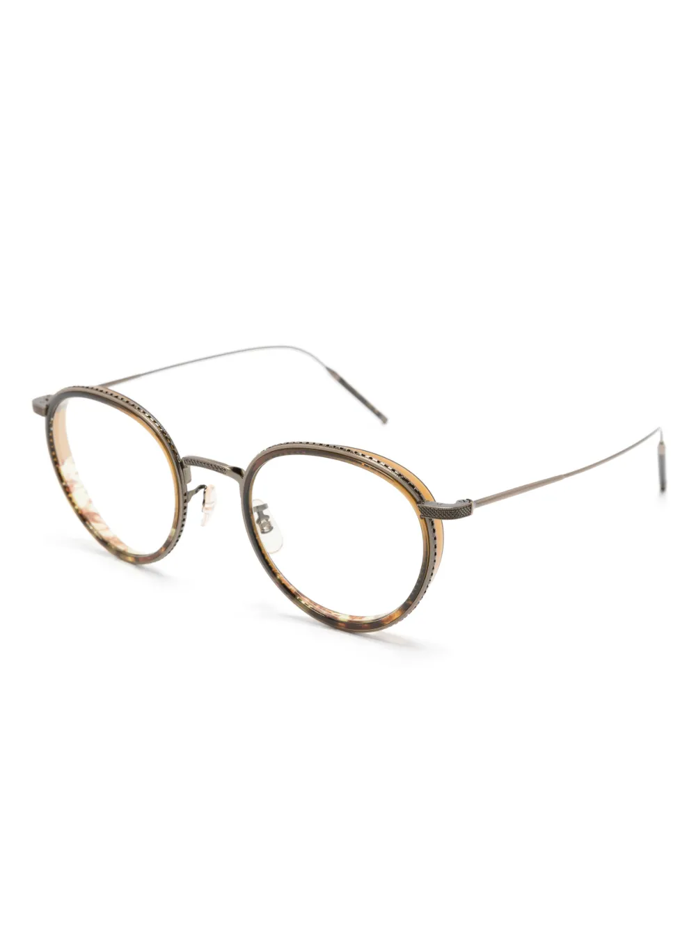 Shop Oliver Peoples Tk-8 Pantos-frame Glasses In Gold