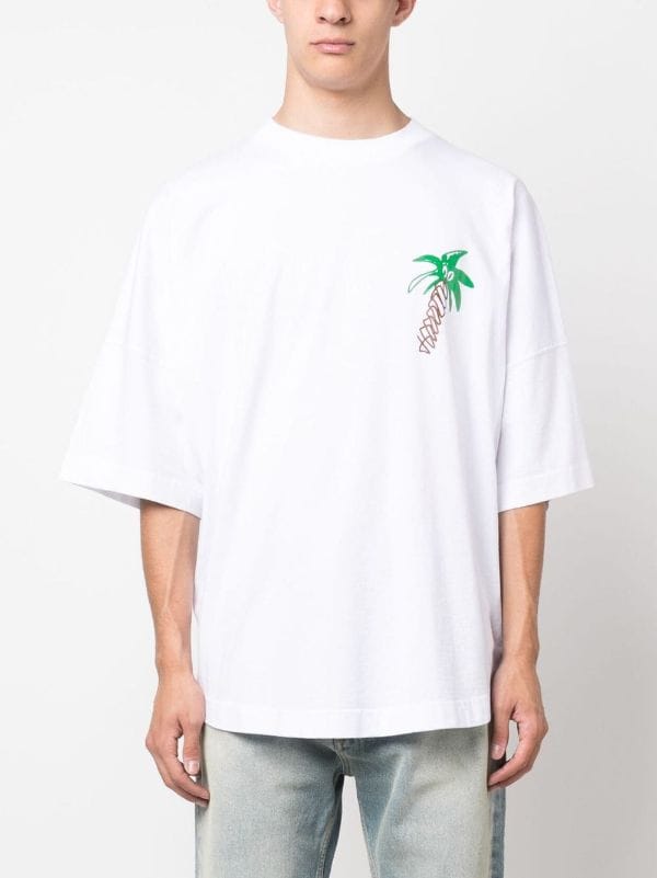 Palm Angels logo-print Cotton T-shirt - Farfetch