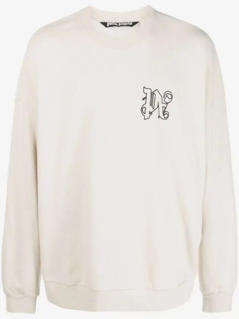 Palm Angels logo-print cotton sweatshirt
