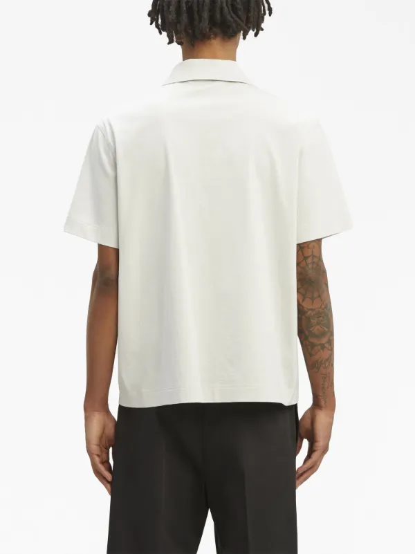 Tシャツ・カットソー PALM ANGELS Men Polo Shirts PMAA001S25JER0050360 White Pin up T-shirt in IVORY - BLACK for Men | Palm Angels®