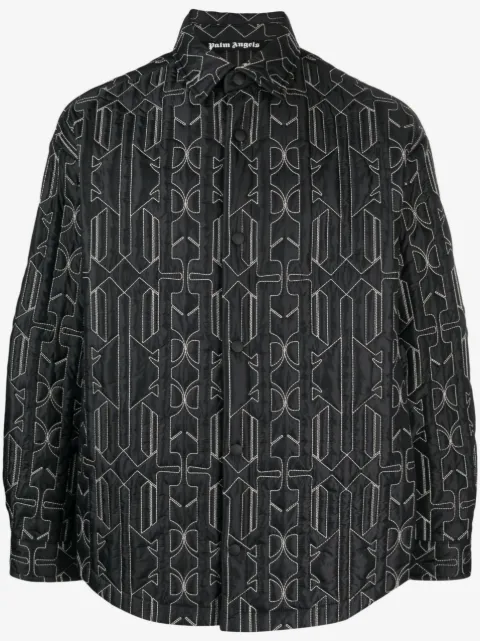 Palm Angels monogram-quilted shirt jacket