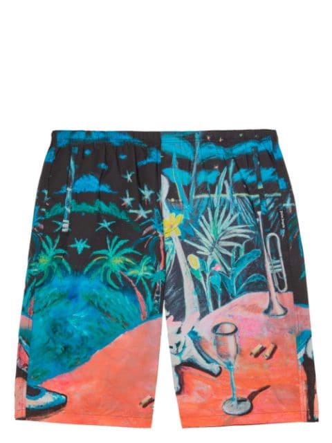 Palm Angels Oil On Canvas swim shorts