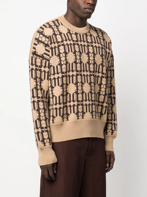 Palm Angels Jacquard Sweater | Neutrals | FARFETCH
