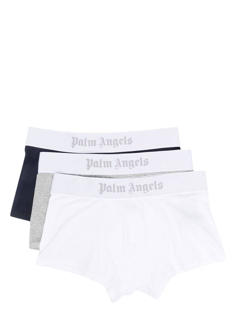 palm angels lot de trois boxers à logo imprimé - bleu