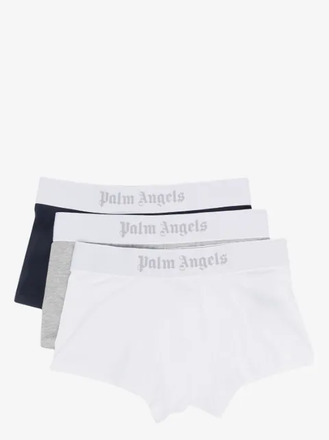 Palm Angels pack de tres bóxeres con logo estampado