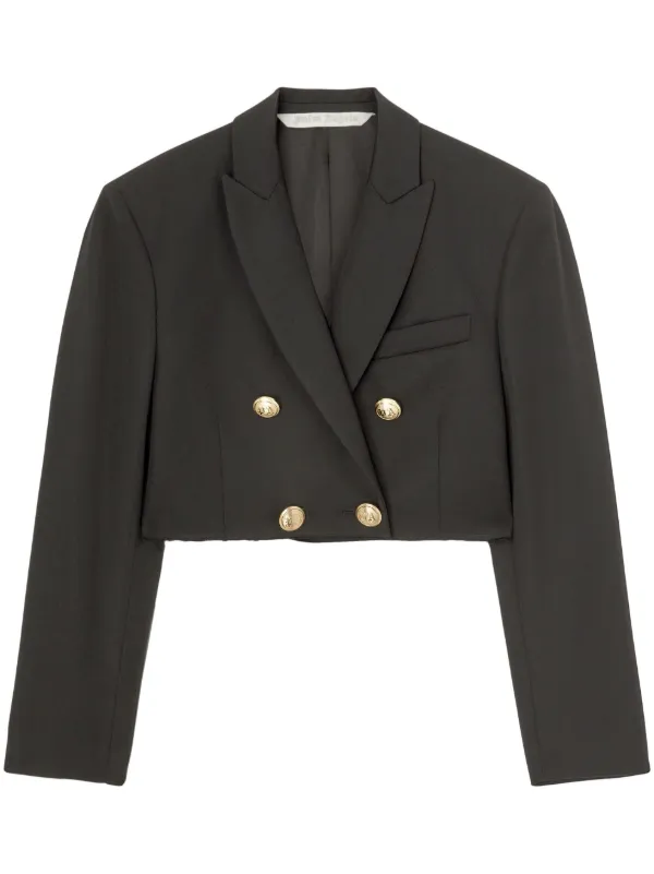 Palm Angels Cropped double-breasted Blazer | Black | FARFETCH ZA