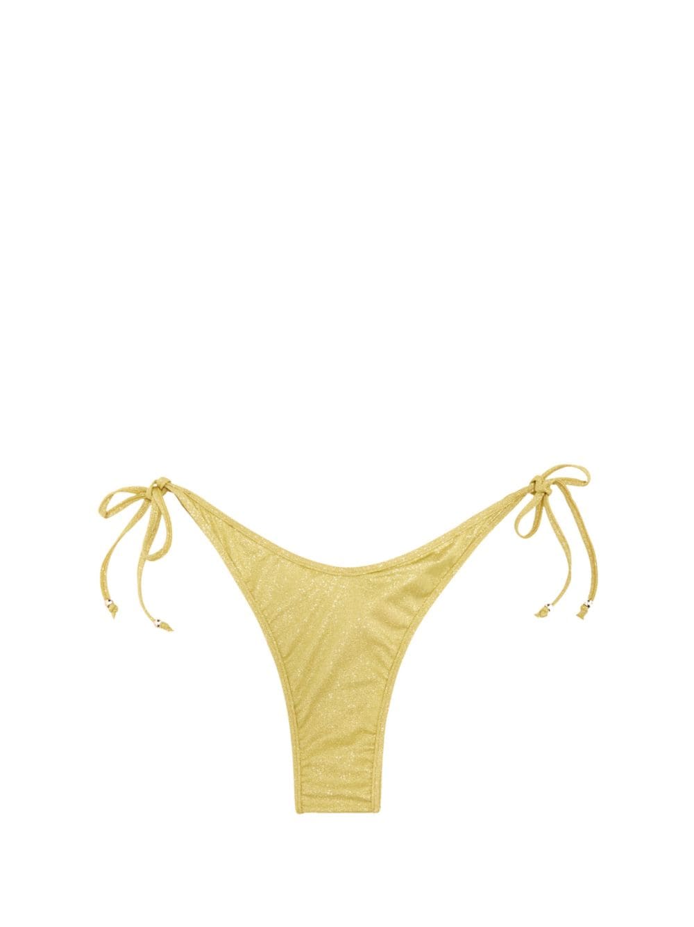 Shop Palm Angels Glitter Side-tie Bikini Bottoms In Yellow