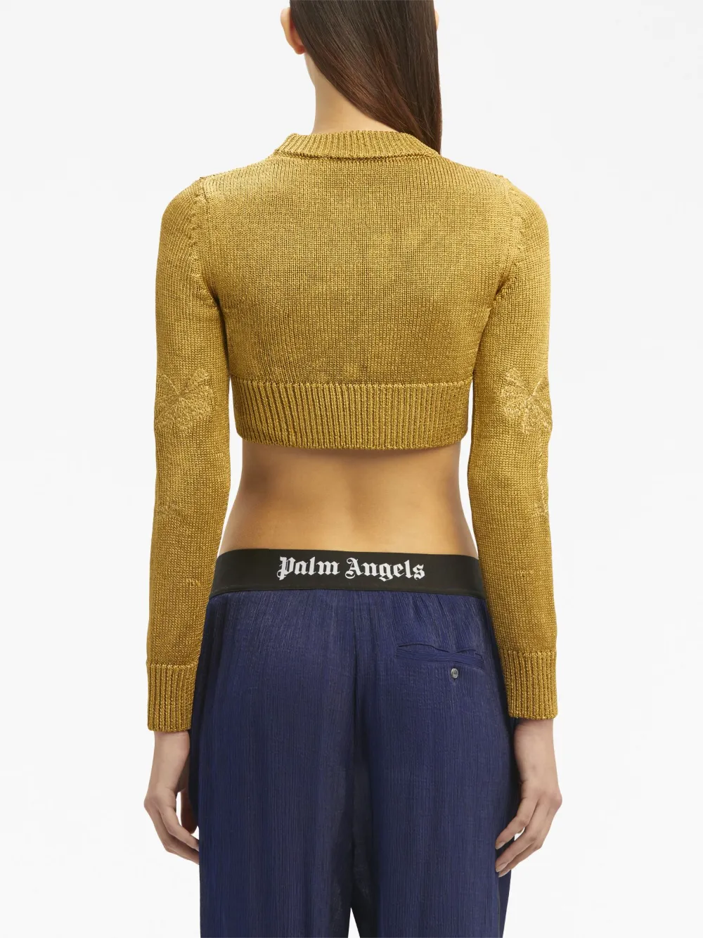 Palm Angels Cropped Laminated Jumper - Farfetch