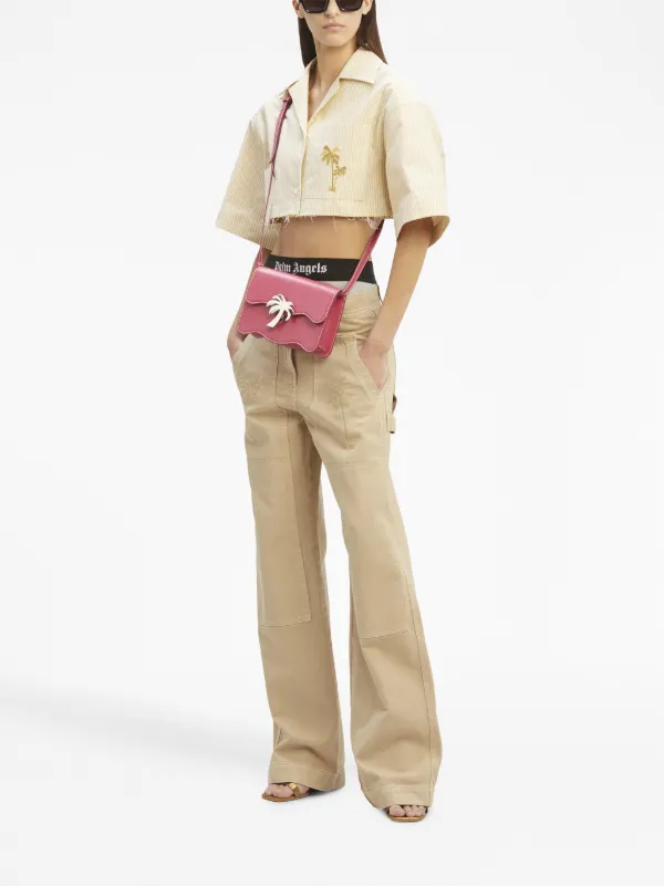 Palm Angels ピンクショルダーバッグ Palm Angels ロゴ ショルダーバッグ | ピンク | FARFETCH JP