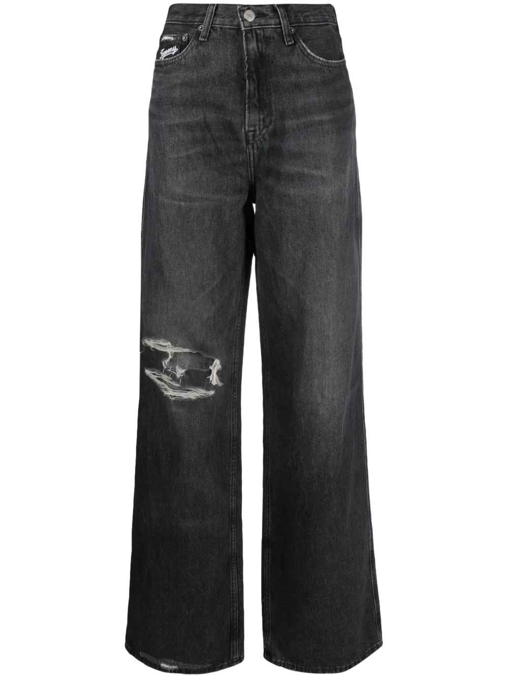 Tommy Jeans distressed-detail straight-leg jeans | Black | Image 1