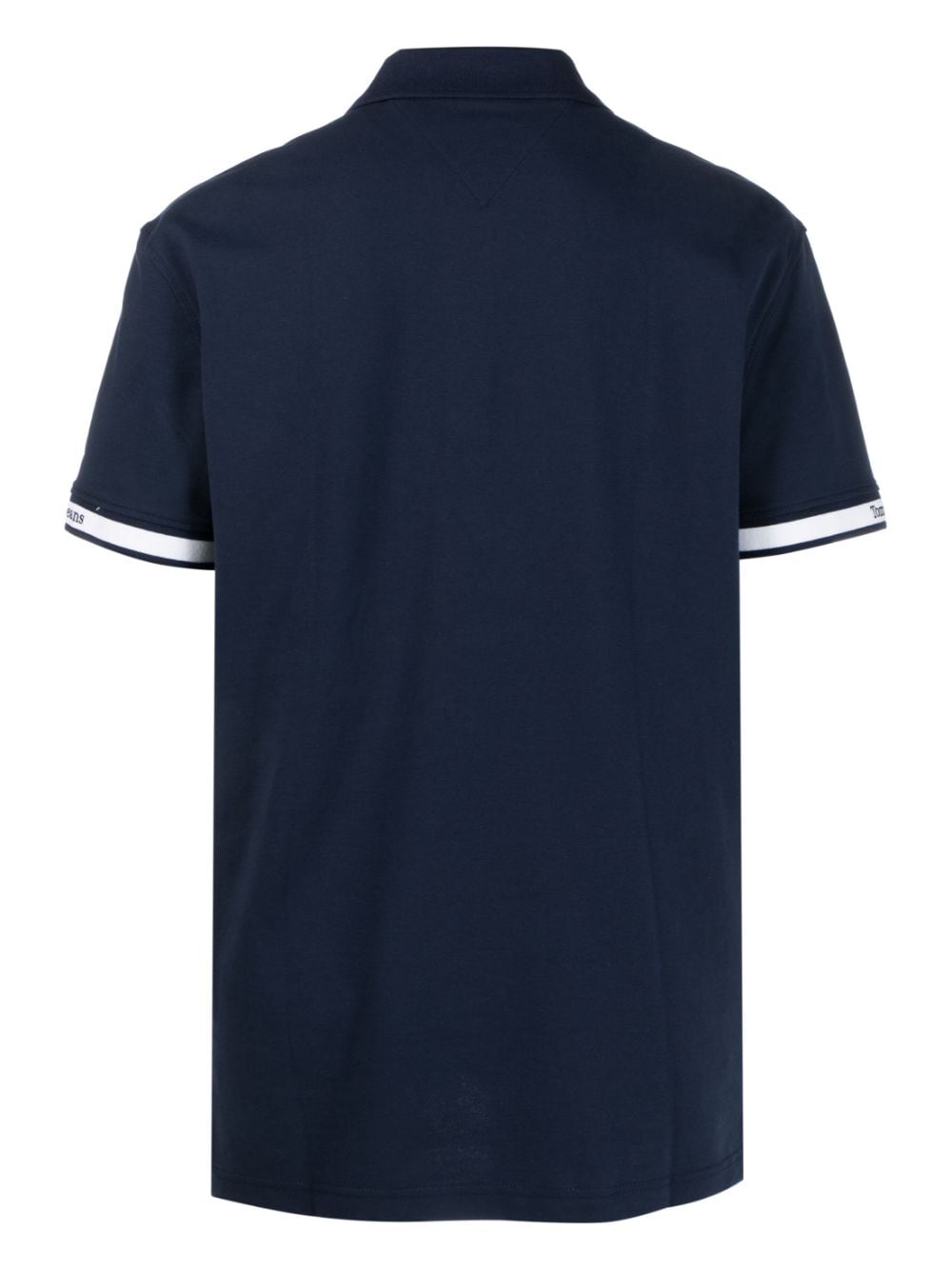 Tommy Jeans Essential logo-embroidered piqué polo shirt - Blauw