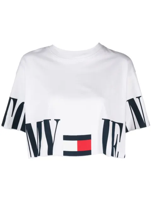 Tommy Jeans logo-print cropped  T-shirt