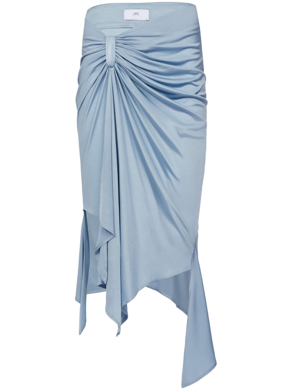 RTA asymmetric-design draped jersey skirt - Blue