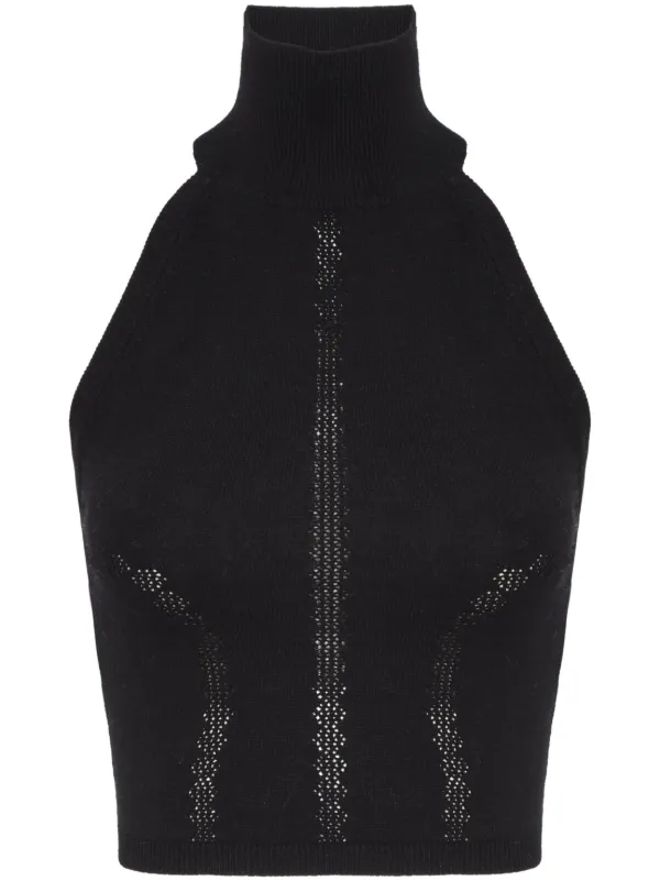 RTA high-neck Crop Top Black FARFETCH NZ