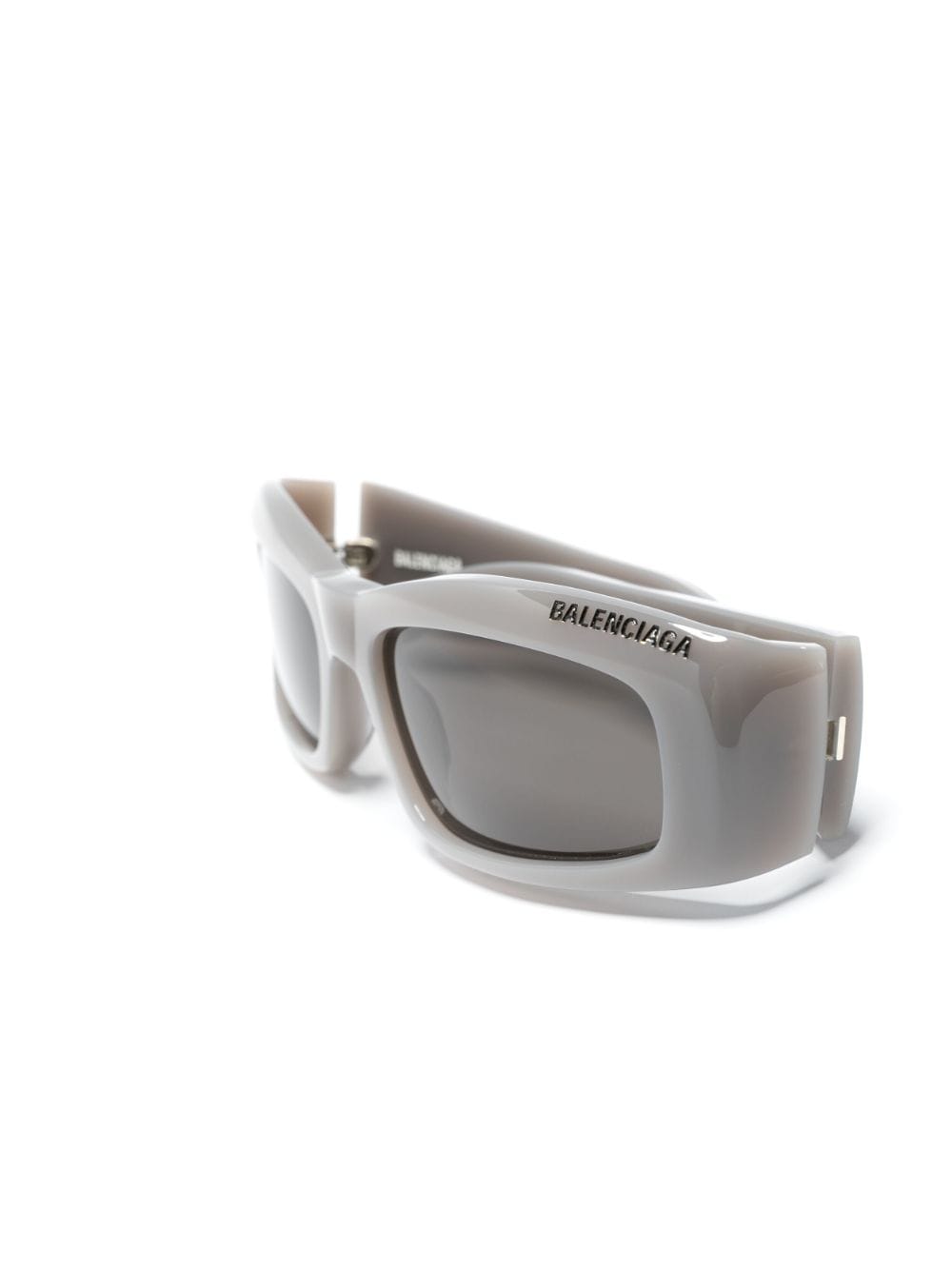 Shop Balenciaga Rectangle-frame Sunglasses In Grey