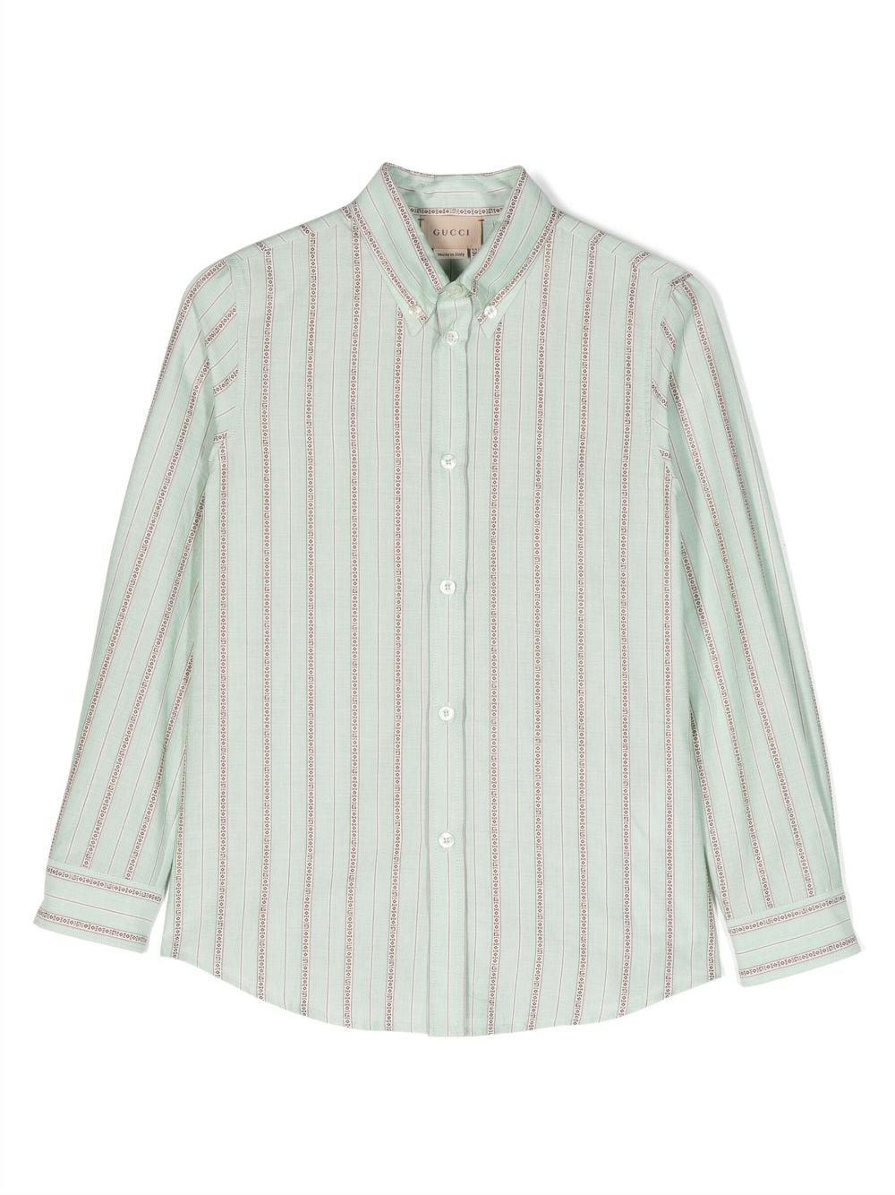 Shop Gucci Stripe-pattern Long-sleeve Shirt In Green