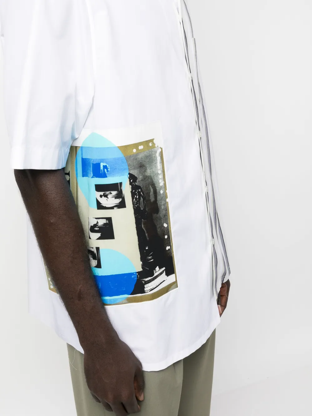 Lanvin Asymmetric Patchwork Shirt In White