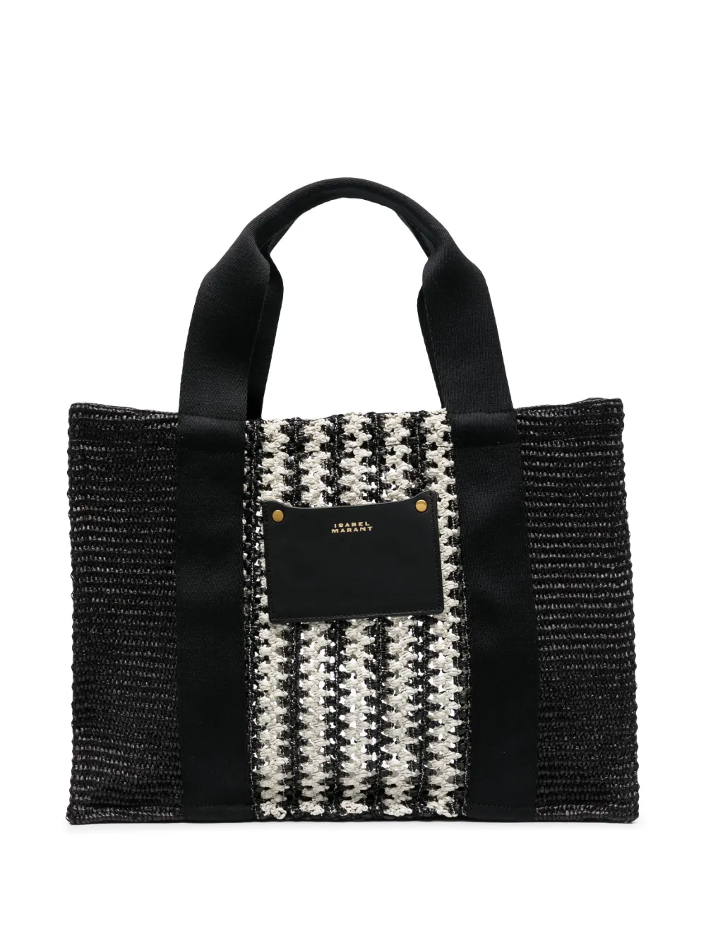 Isabel Marant Logo-print Woven Tote In Black