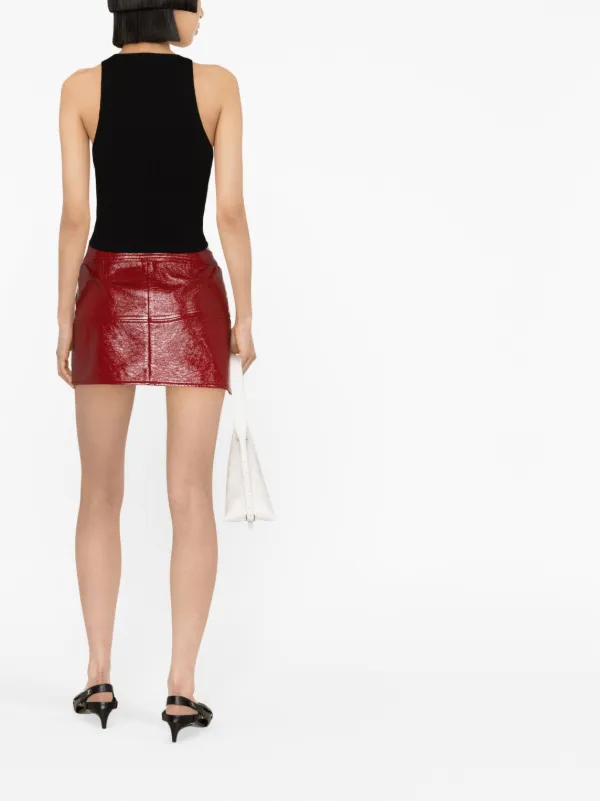 Courrèges logo-patch Sleeveless Knit Top | Black | FARFETCH