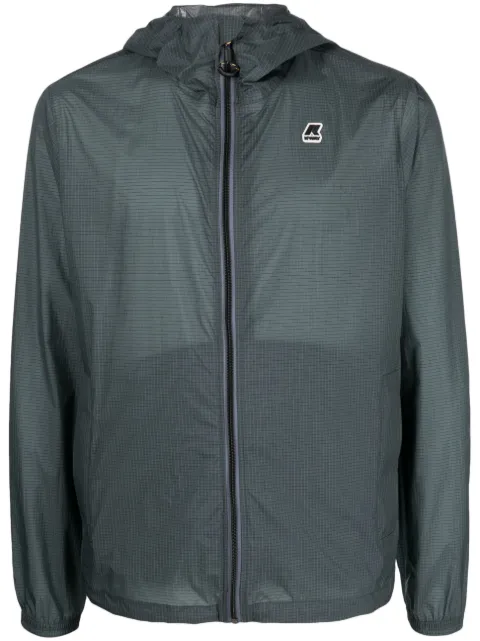 K-Way logo-patch hooded jacket