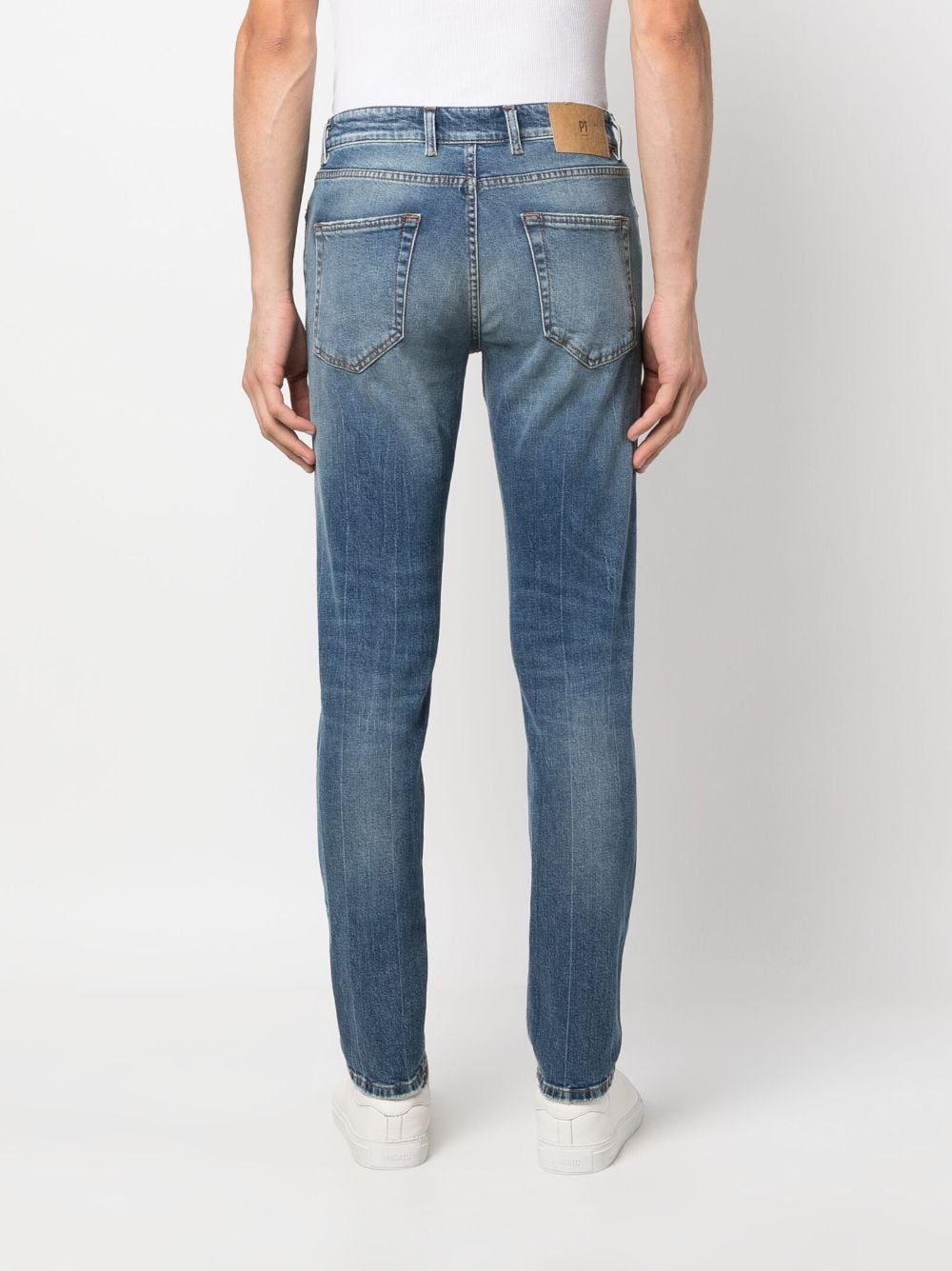 Shop Pt Torino Mid-wash Skinny Jeans In Blue