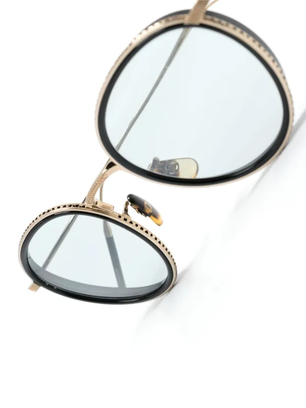 Oliver Peoples TK-8 ラウンドフレーム サングラス | ブラック