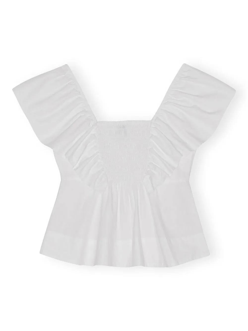 GANNI ruffled poplin sleeveless blouse Women