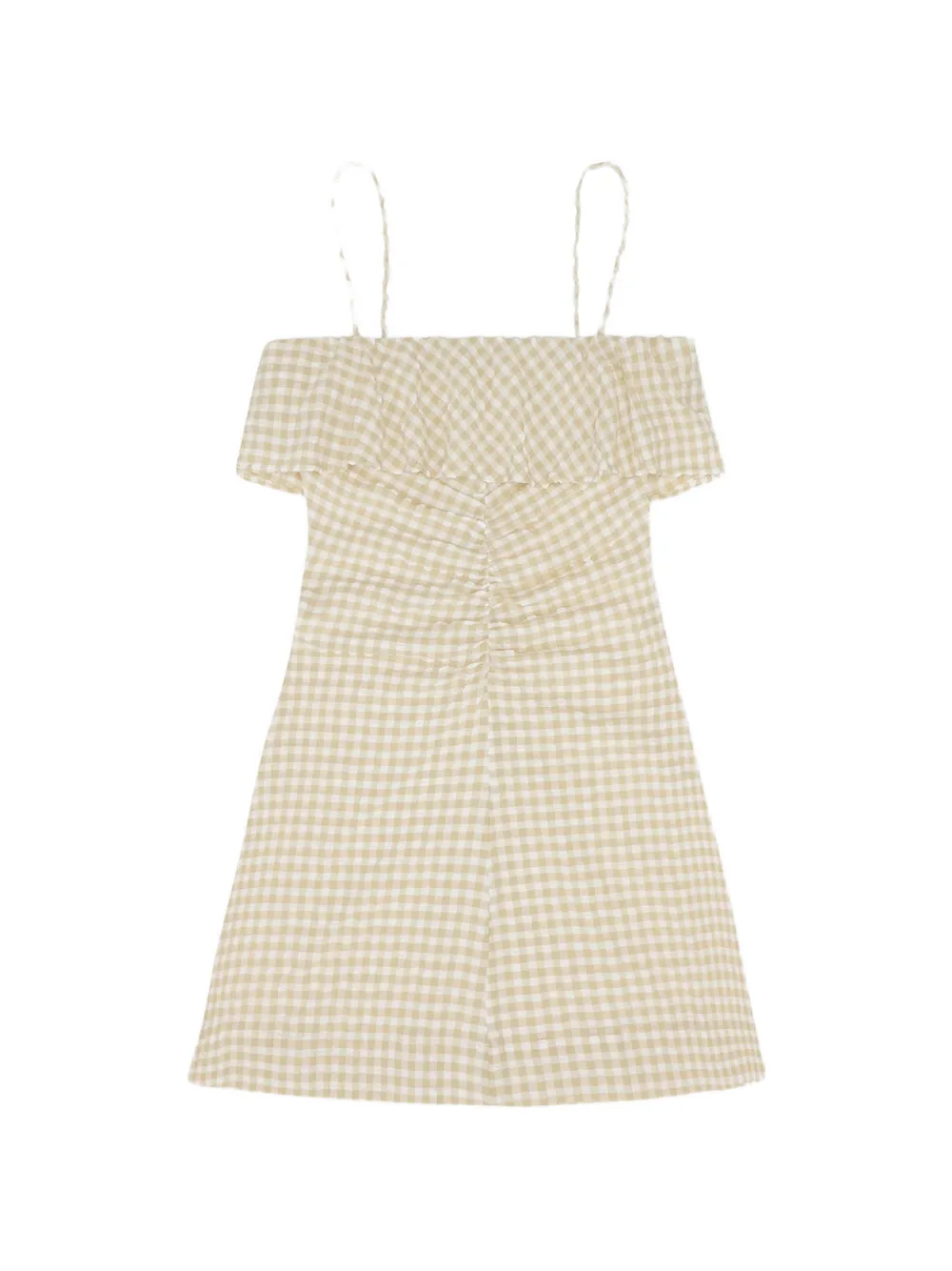 GANNI Mini-jurk met gingham ruit Beige