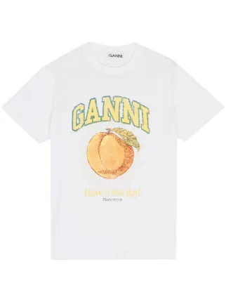☆人気☆【GANNI】☆SMILEY LOGO PRINT SHORT SLEEVE T SHIRT☆ Ganni Smiley T-Shirt | Liberty