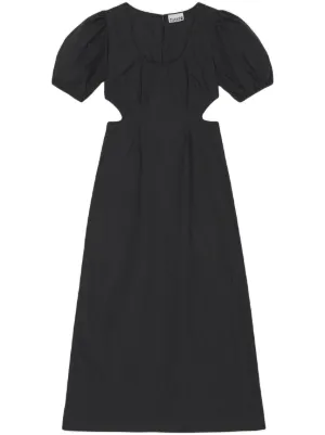 ganni cotton poplin long tie string dress Ganni Cotton poplin long tie string dress