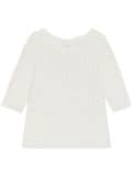 GANNI cable-knit organic cotton T-shirt - White