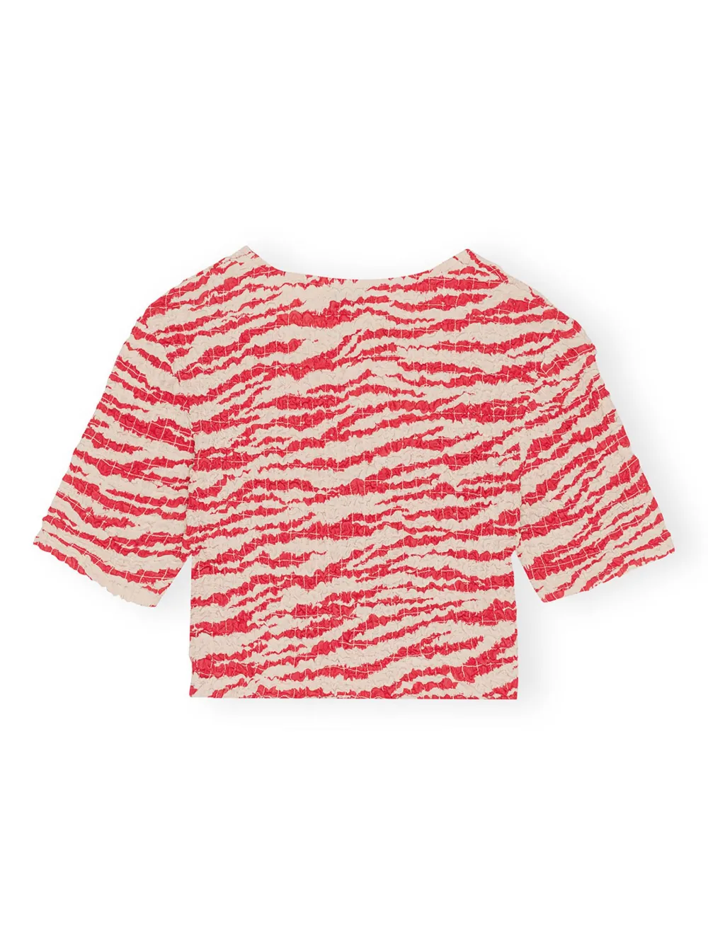 GANNI Crinkled zebraprint Cropped Top Farfetch