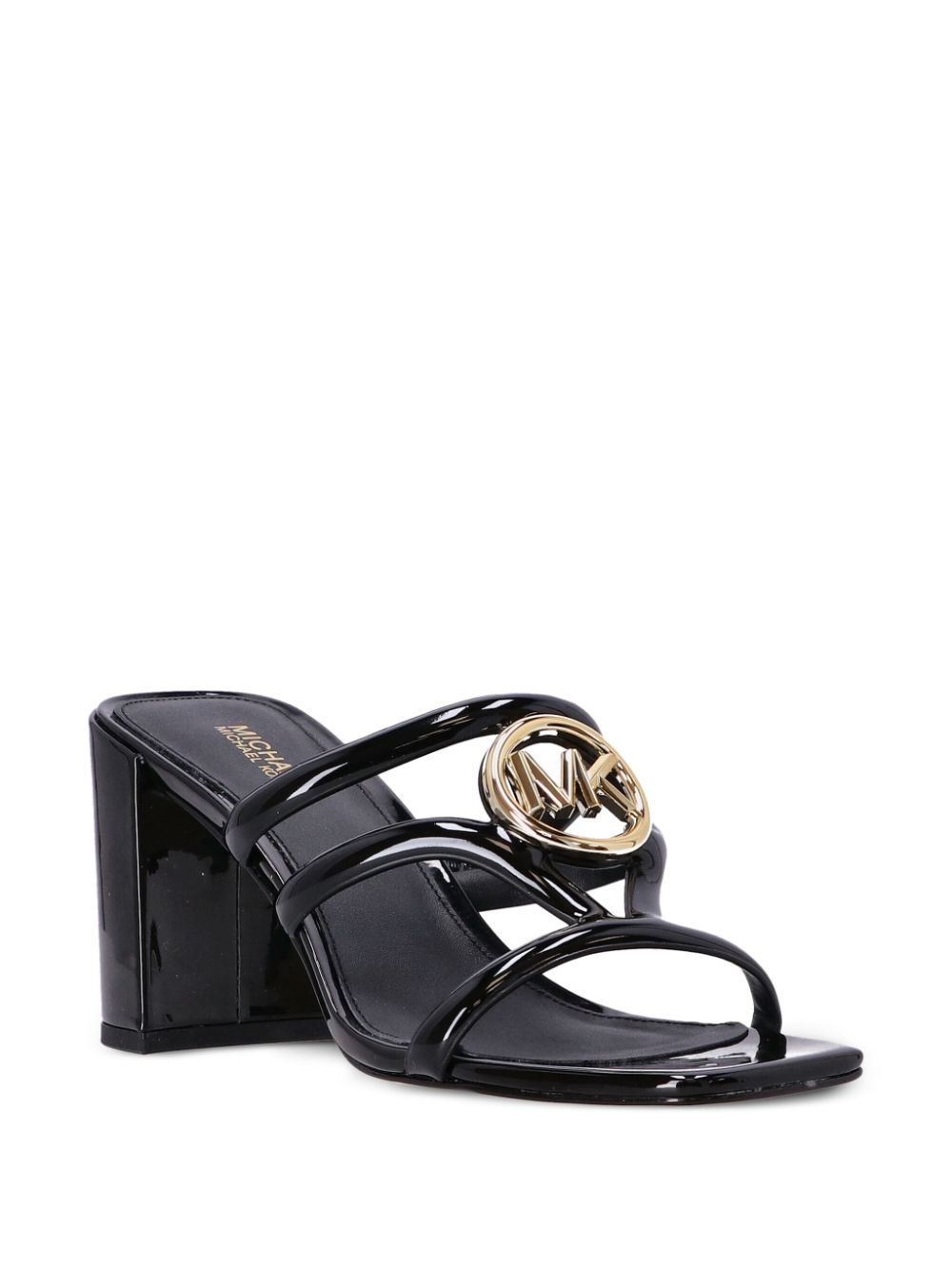 Michael Michael Kors logo-plaque block-heel sandals - Black