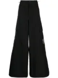 Palm Angels PA Monogram-embroidery wide-leg trousers - Black