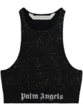 Palm Angels Soiree logo-print crop top - Black