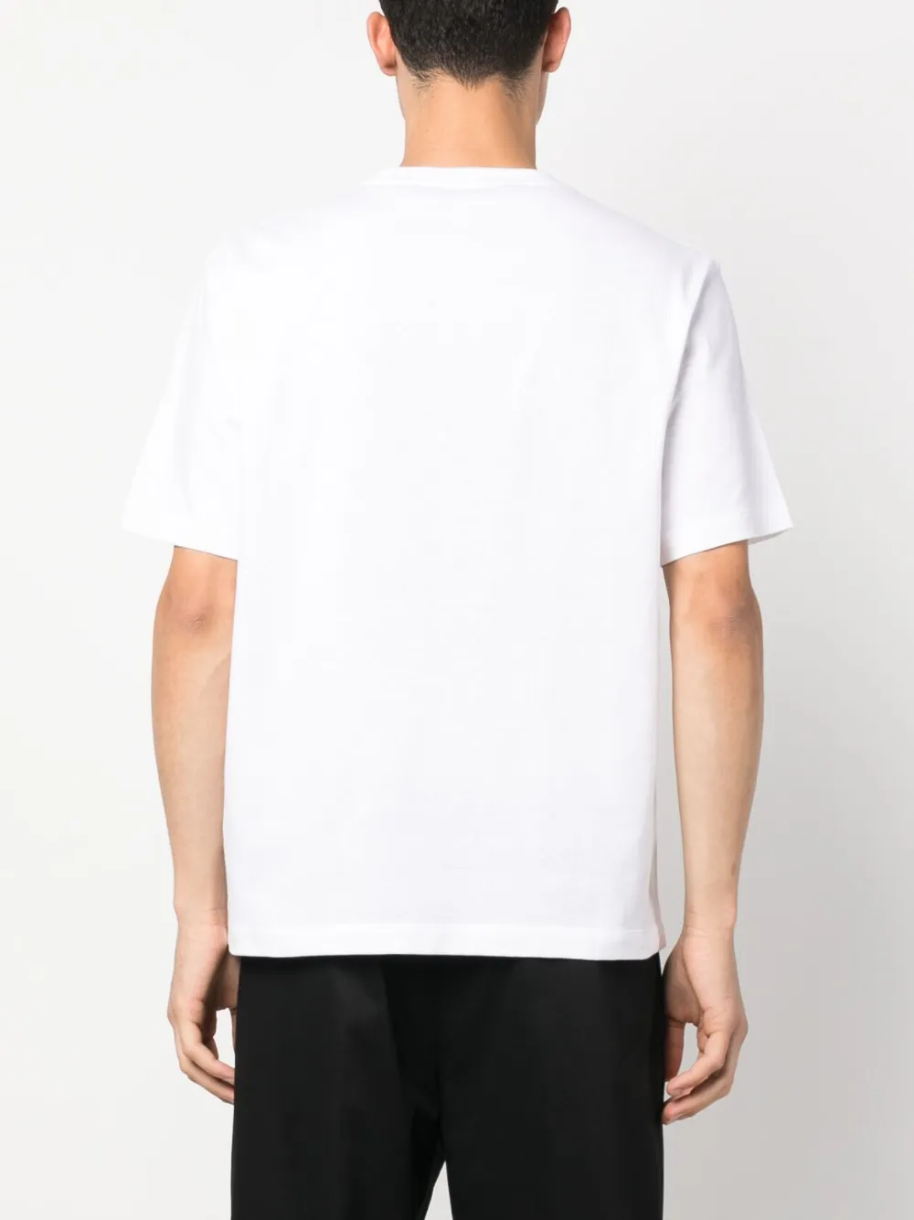 Shop Palm Angels Logo-tape Cotton T-shirt In Weiss