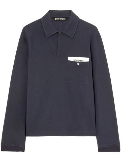 Palm Angels Sartorial Tape long-sleeved polo shirt