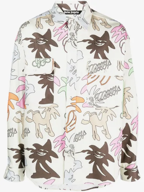 Palm Angels graphic-print long-sleeve shirt