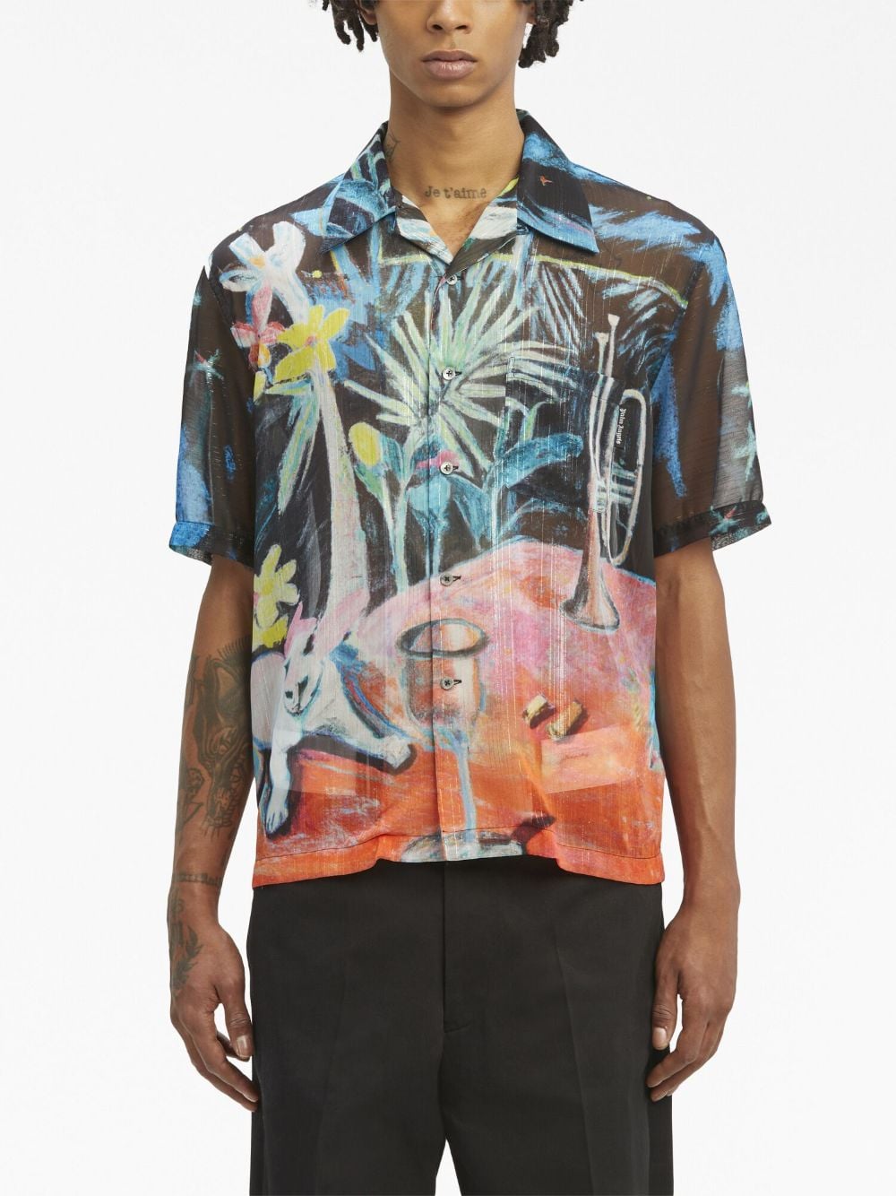 Palm Angels Oil On Canvas button-up Bowling Shirt - Farfetch