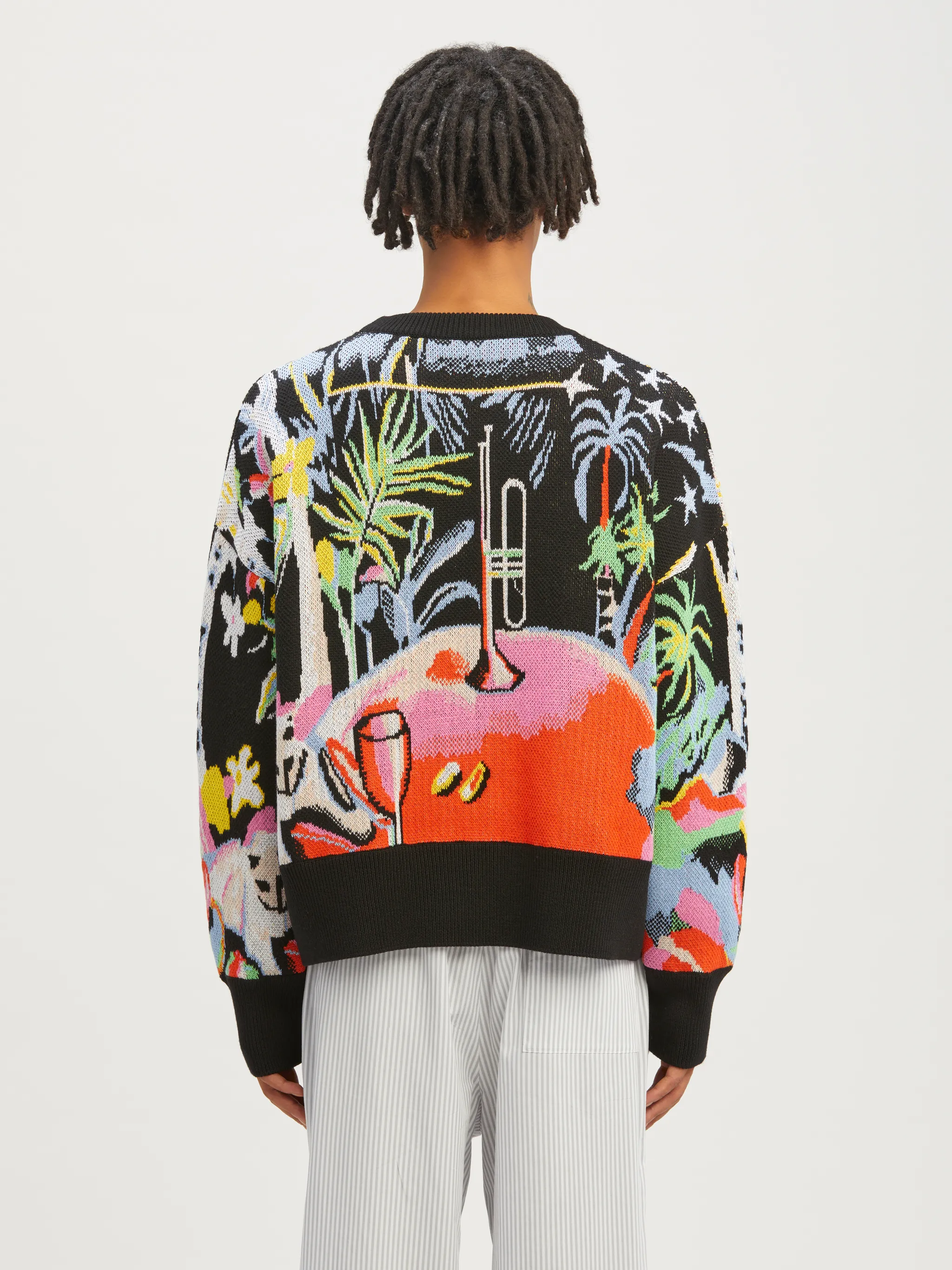 Oil On Canvas Jacquard Sweater