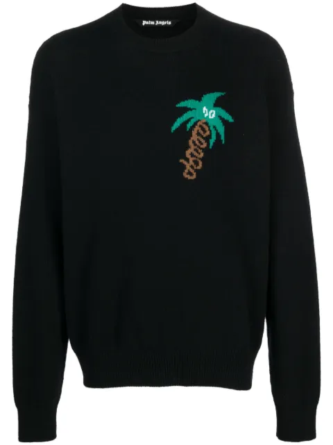 Palm Angels Sketchy intarsia-knit jumper