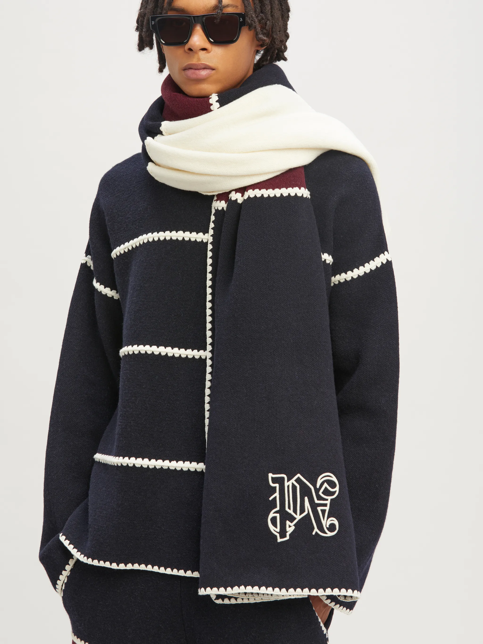 Monogram Striped Scarf