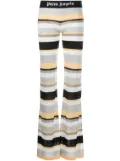 Palm Angels striped lurex-knit trousers - White