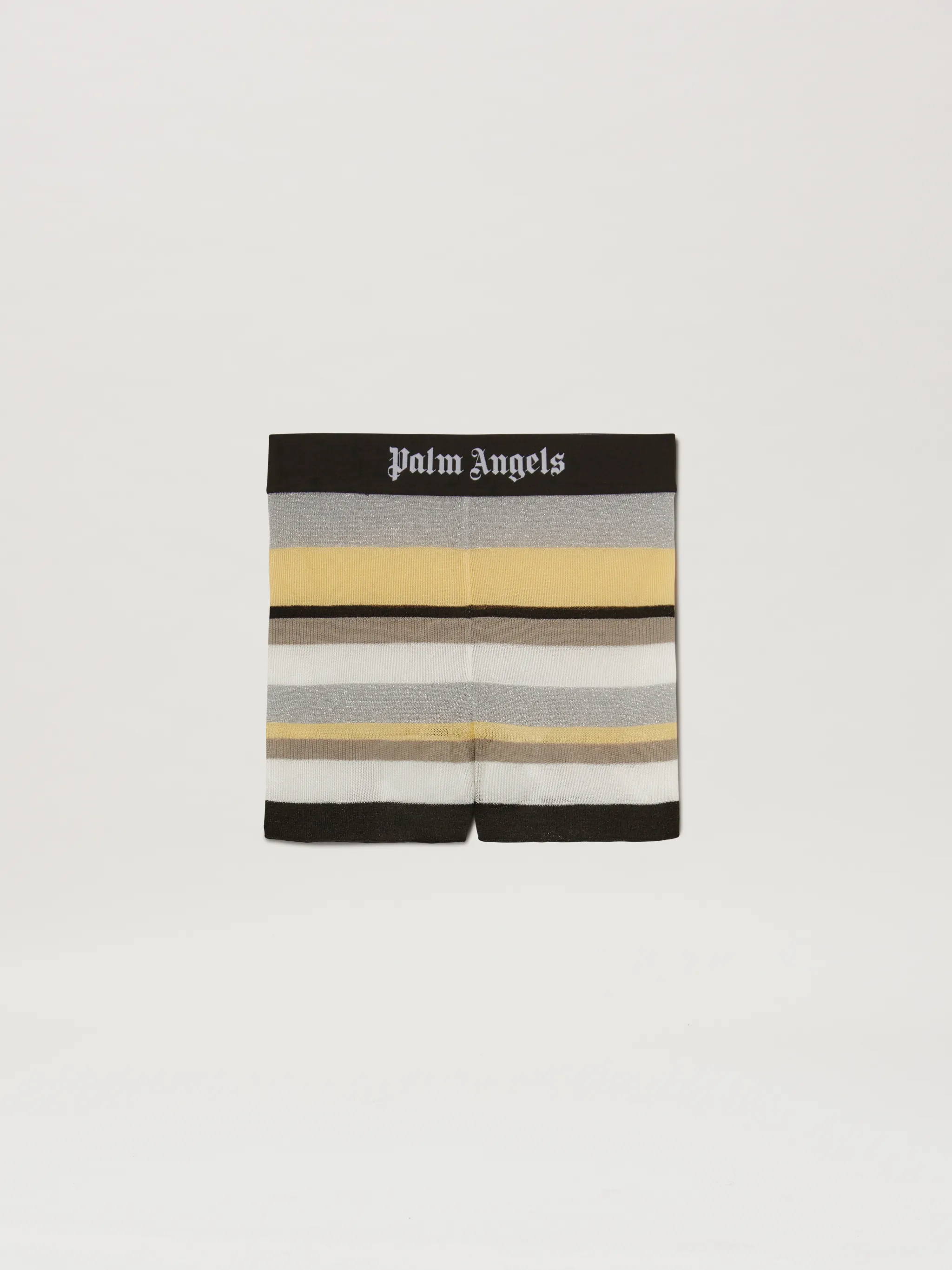 Lurex Stripes Knit Logo Short in brown - Palm Angels® Official