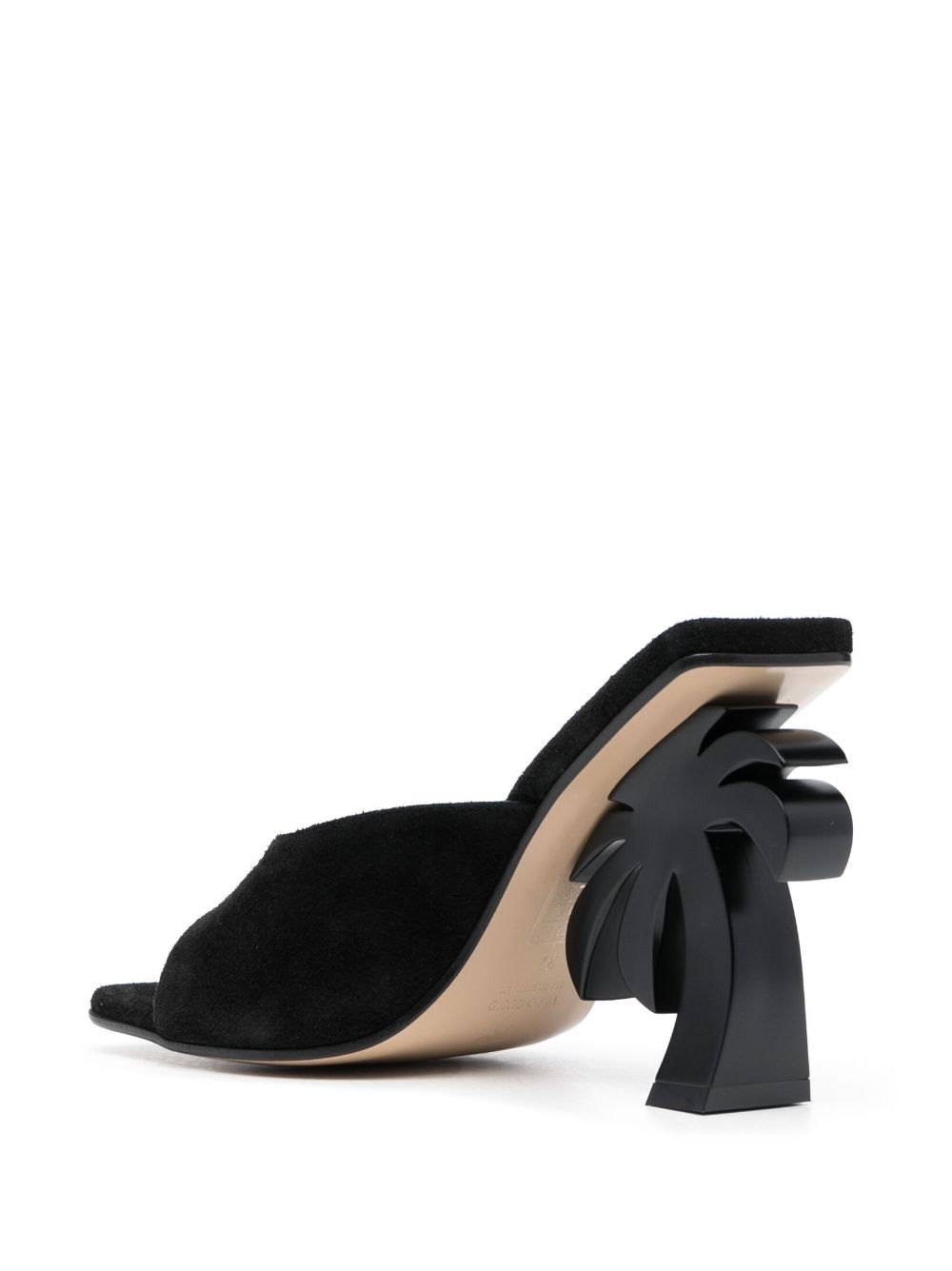 Shop Palm Angels Palm Beach 110mm Leather Mules In Black