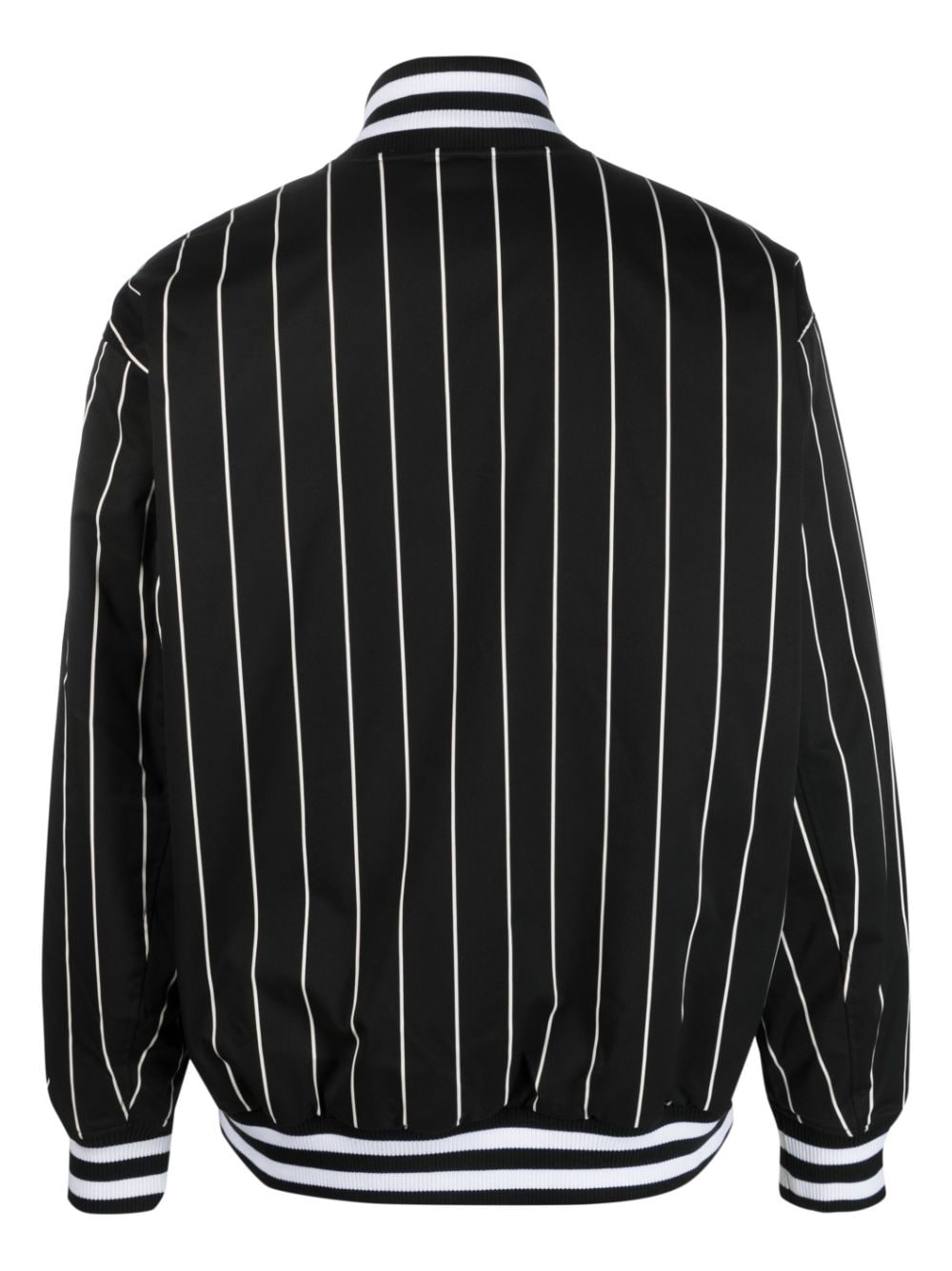 Shop Tommy Jeans Logo-appliqué Striped Bomber Jacket In Black