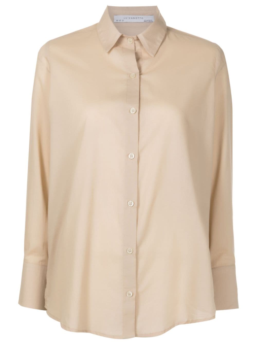 Luiza Botto Long-sleeve Cotton Shirt In Neutrals