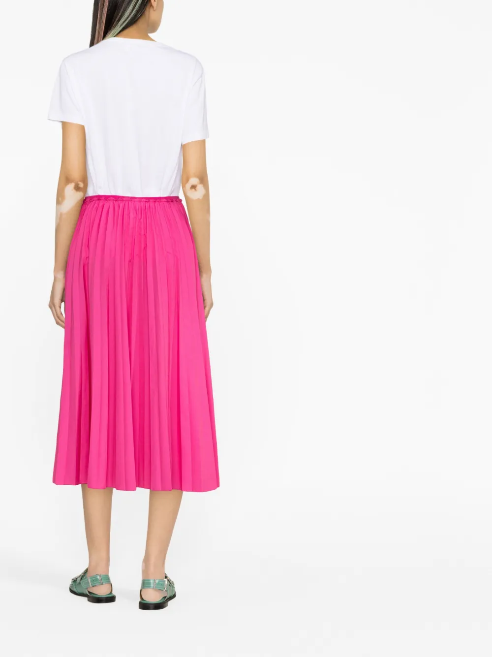 Red Valentino Pleated Midi Skirt - Pink 