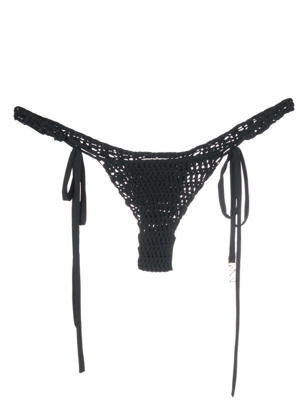 The Mannei Crochet-knit Bikini Bottom In Black